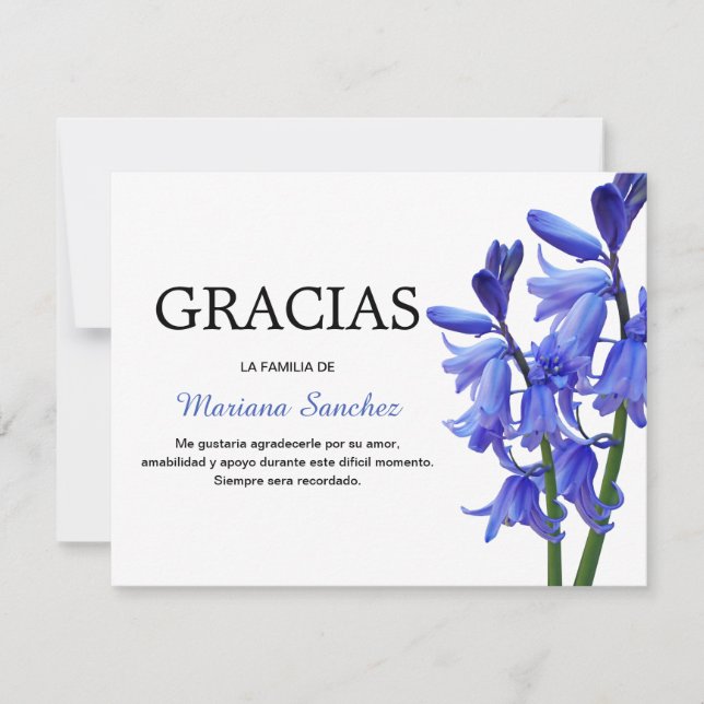 Spanish Bluebells Gracias | Sympathy Thank You (Front)