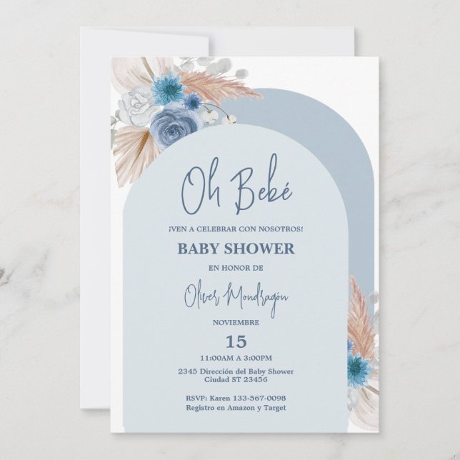 Spanish Boho Baby Shower Boy Invitation (Front)