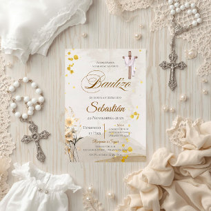 Spanish Boho Baptism Invitation