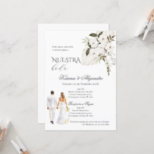 Spanish Boho Floral Wedding Invitation