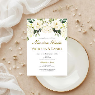 Spanish Boho Floral Wedding Invitation