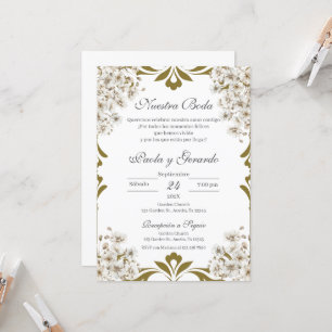 Spanish Boho Floral Wedding Invitation