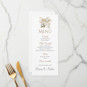 Spanish Boho Wedding Menu