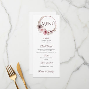 Spanish Boho Wedding Menu