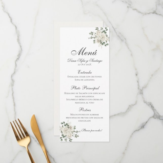 Spanish Boho Wedding Menu (Front/Back In Situ)