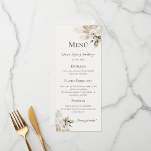 Spanish Boho Wedding Menu