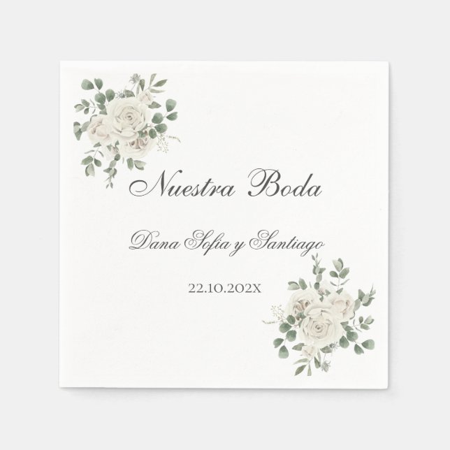 Spanish Boho Wedding Napkin (Front)