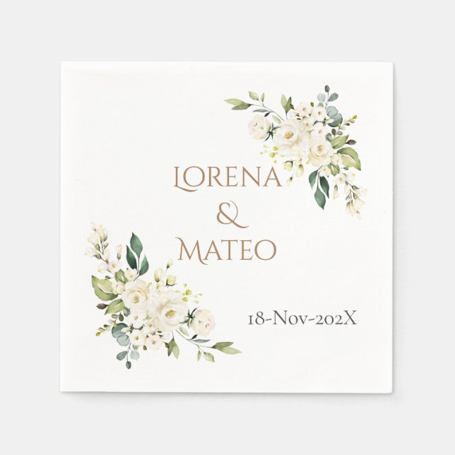 Spanish Boho Wedding Napkins (Front)