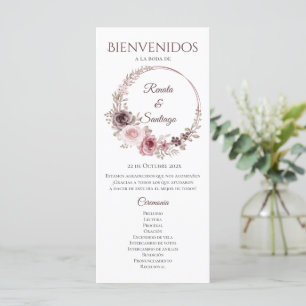 Spanish Boho Wedding Program