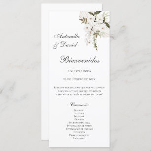 Spanish Boho Wedding Program