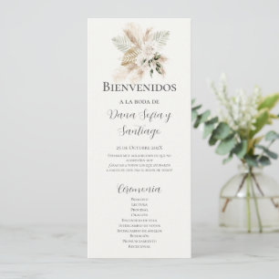 Spanish Boho Wedding Program Programme