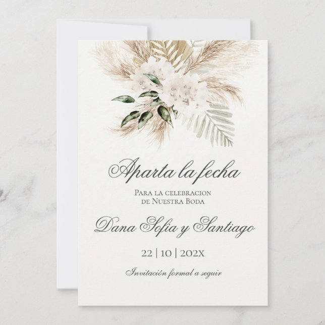 Spanish Boho Wedding Save the Date (Front)