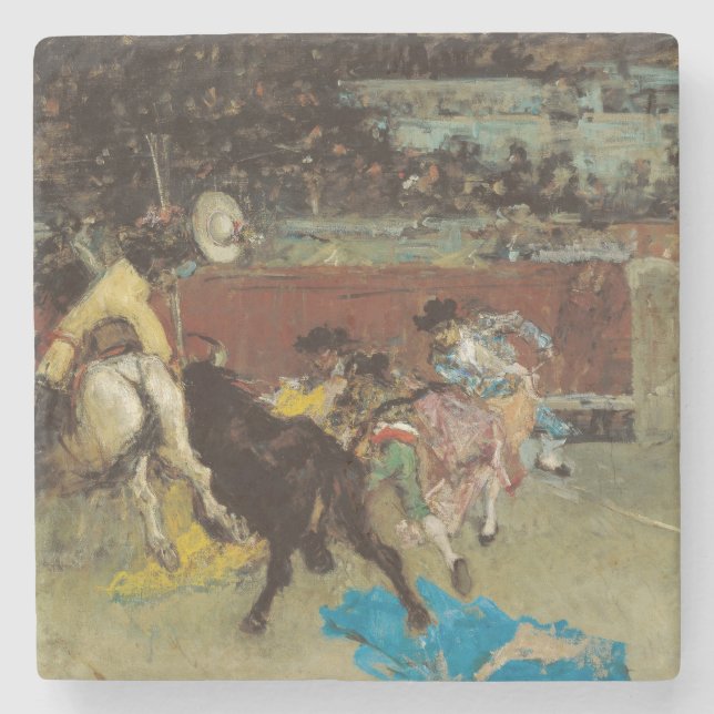 Spanish Bullfight (by Marià Fortuny) Stone Coaster (Front)