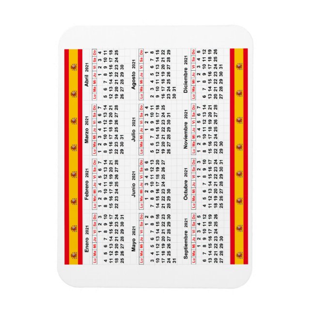 Spanish calendar 2021 magnet (Vertical)
