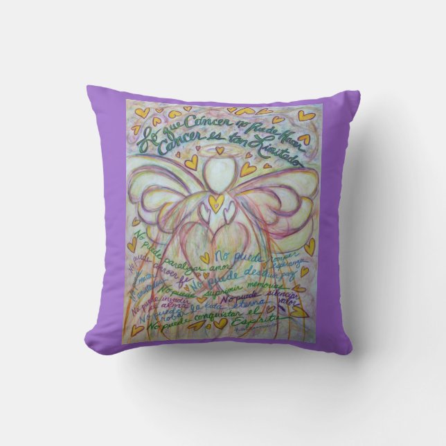 Spanish Cancer Angel Decorative Throw Pillow (Front)