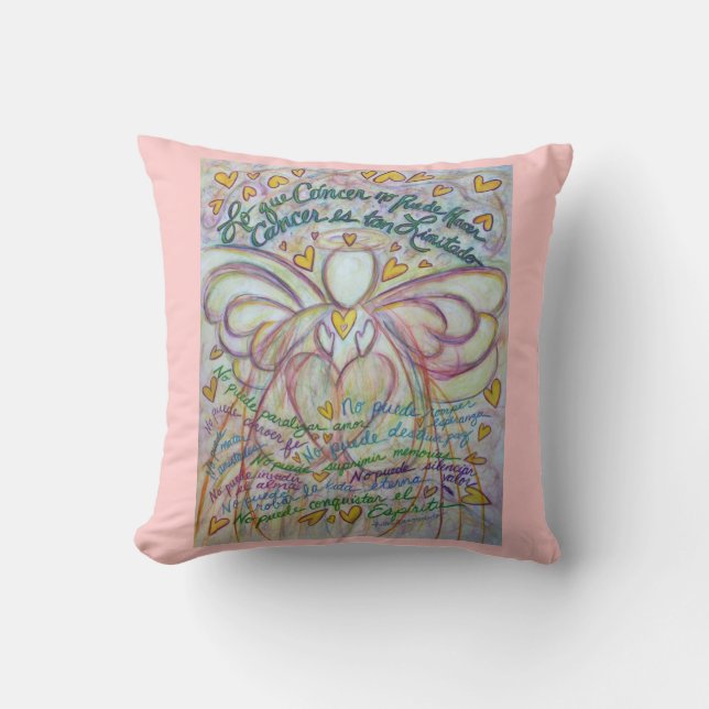 Spanish Cancer Angel Decorative Throw Pillow (Front)