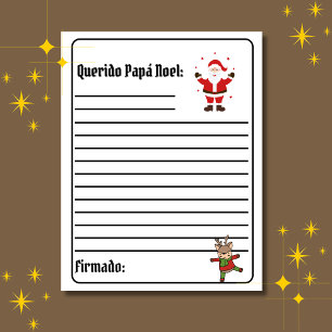 Spanish Carta Para Papá Noel White Letter to Santa