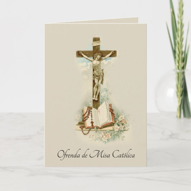 Spanish Catholic Mass Offering Prayer Card (Front)