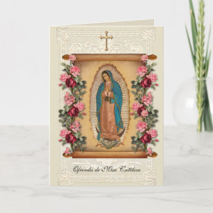 Spanish Catholic Mass Offering Prayer Card