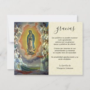 Spanish Catholic Virgin Mary Condolence Thank You Card