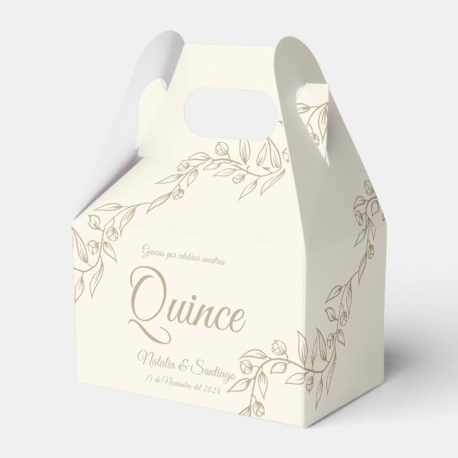 Spanish Champagne Twins Quince Botanicals Favour Box (Front Side)