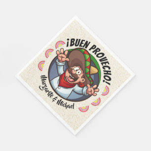 Spanish Character Buen Provecho Party Goods Paper Napkin