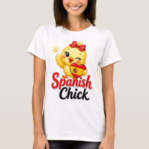 Spanish Chick Cute Spain Flag Design T-Shirt