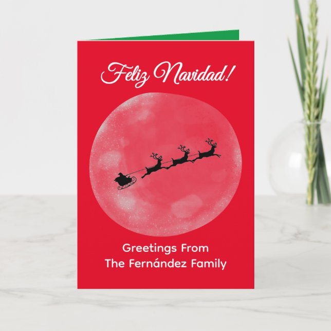 Spanish Christmas Card, Personalised X'mas Card (Front)