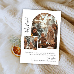 Spanish Christmas Feliz Navidad Arch Photo Holiday Card
