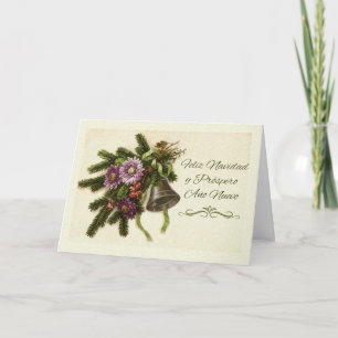 Spanish Christmas Feliz Navidad Greens Holiday Card