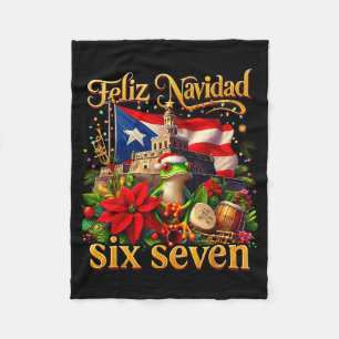 Spanish Christmas Funny Puerto Rico Boricua Coqui  Fleece Blanket