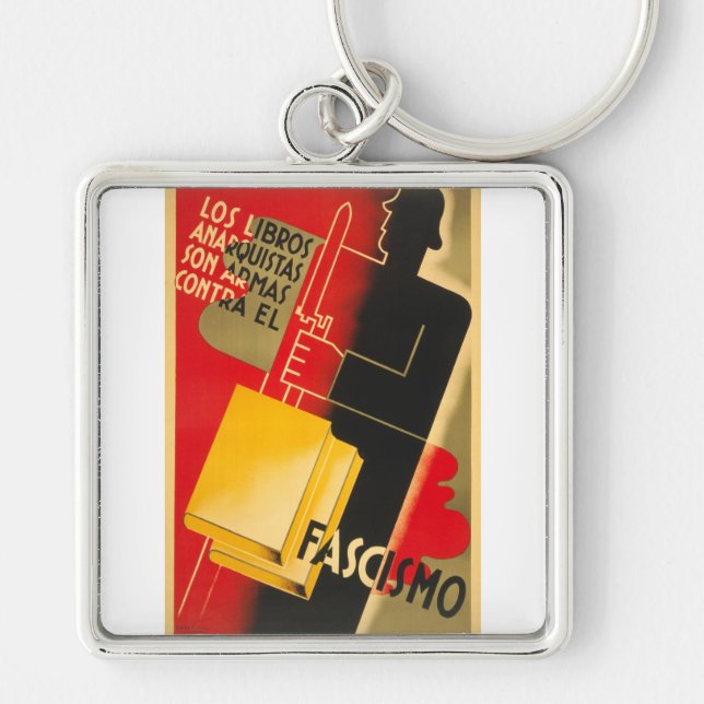 Spanish Civil War Anarchist / Facism Rare Poster Key Ring (Front)