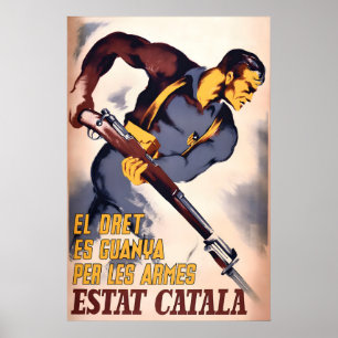 Spanish Civil War Poster Catalan State Propaganda