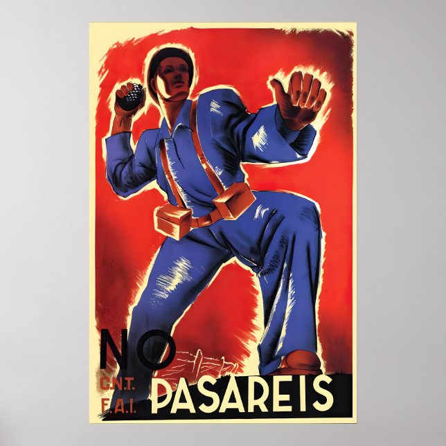 Spanish Civil War Poster No Pasareis  No Pasaran (Front)