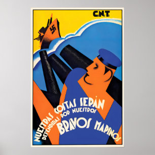 Spanish Civil War Poster Our coast is defended by