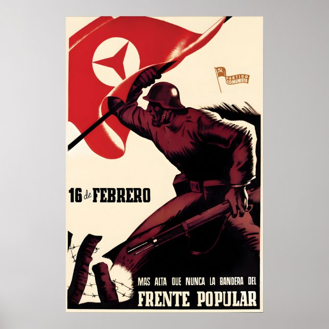 Spanish Civil War Propaganda Poster The flag of (Front)