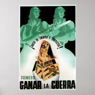 Spanish Civil War Propaganda Poster Win first