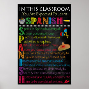 Spanish Classroom Rules Printable Poster