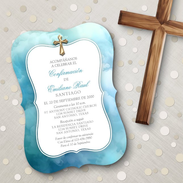 Spanish Confirmation Boys' Invitation (Creator Uploaded)