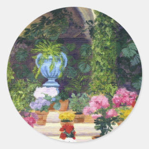 Spanish Courtyard Classic Round Sticker