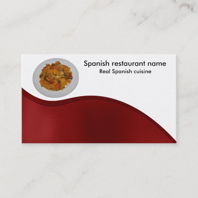 Spanish cuisine business card (Front)