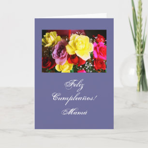 Spanish:Cumpleanos/Mamá/ Mum's birthday bl Card