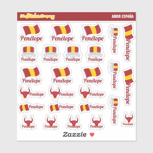 Spanish Custom Name Labels | Spain (Sheet)