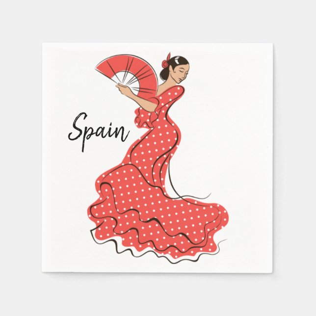 Spanish Dancer Flamenco  Napkin (Front)