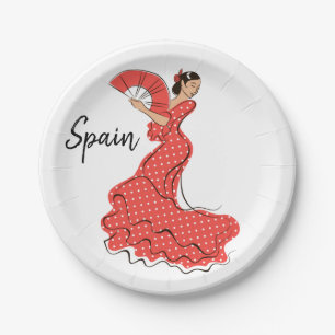 Spanish Dancer Flamenco  Paper Plate