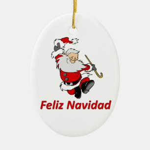 Spanish Dancing Santa Claus Ceramic Tree Decoration