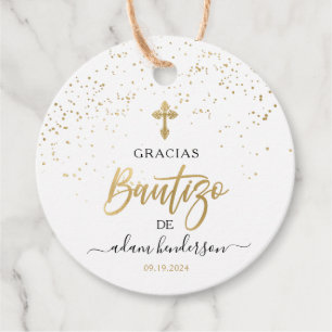Spanish De Bautizo Gracias Gold Favour Tags