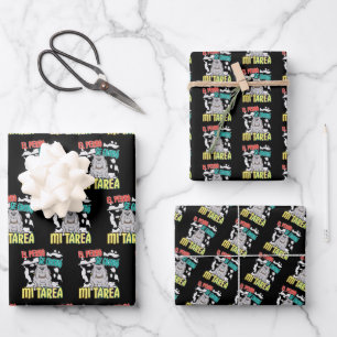 Spanish Dog Ate My Homework - Perro Tarea Wrapping Paper Sheet