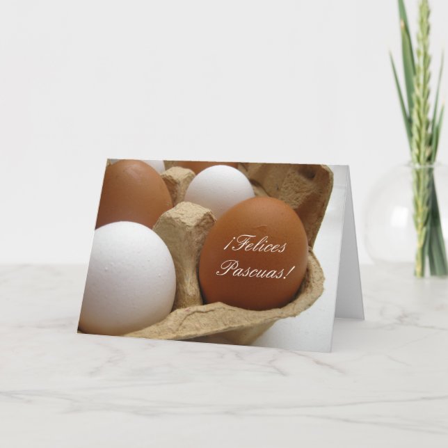 spanish easter egg greeting holiday card (Front)