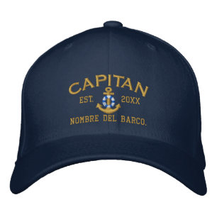 SPANISH El Capitan Lifesaver Anchor with your Name Embroidered Hat